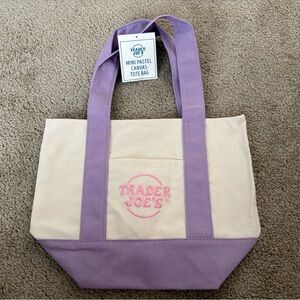 Trader Joe’s Mini Pastel Canvas Tote Bag - Lavender